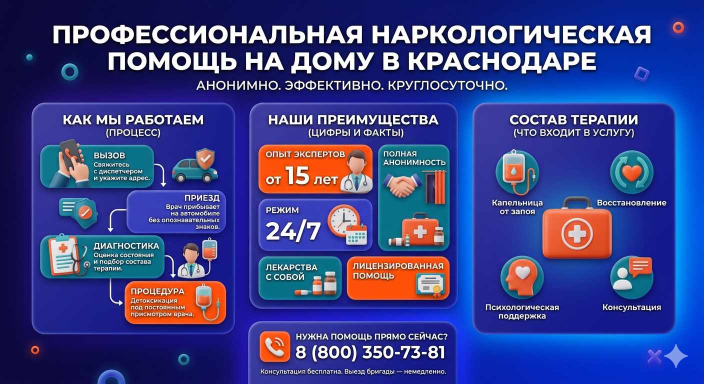 Инфографика о принципах лечения алкоголизма на дому в Переславле-Залесском: этапы вызова нарколога, преимущества анонимной детоксикации и состав медицинской помощи.